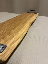 Load image into Gallery viewer, Handmade Waney Edge Oak Double Handled Serving/Charcuterie Board