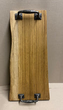 Load image into Gallery viewer, Handmade Oak Waney Edge Double Handled Serving/charcuterie Board