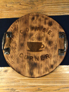 Handmade oak 17” round serving/ charcuterie board