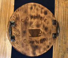 Load image into Gallery viewer, Handmade oak 17” round serving/ charcuterie board